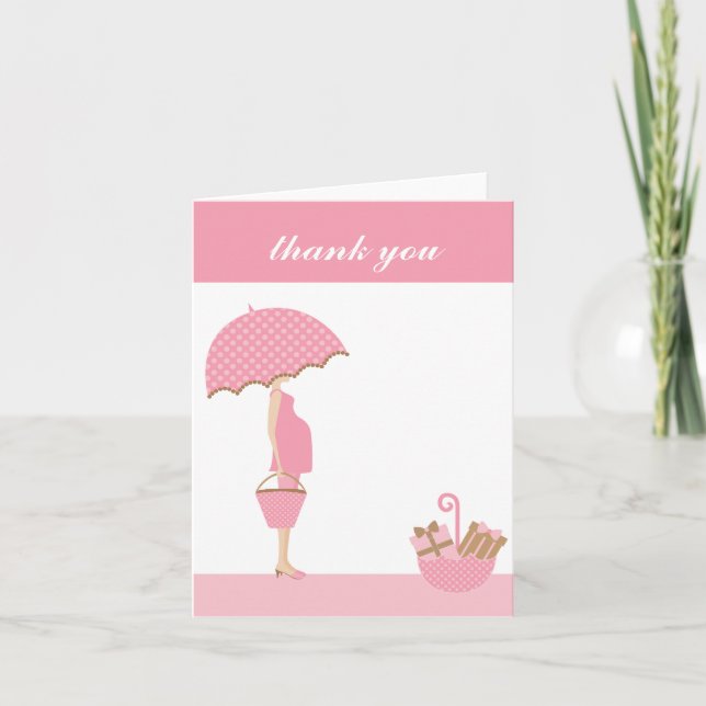 {es ist ein Mädchen!} Dankeschön, dass du [rosa] n Dankeskarte (Vorderseite)