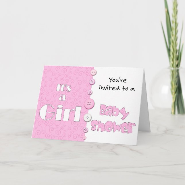 Es ist ein Mädchen, das Sie zu einer Babyparty Einladung (Vorderseite)