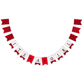 Es ist ein Mädchen, ein rotes Ladybug Baby-Duschba Wimpelkette