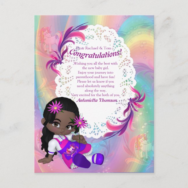 Es ist ein Mädchen - ein Süsse-Pie Postkarte (Vorderseite)