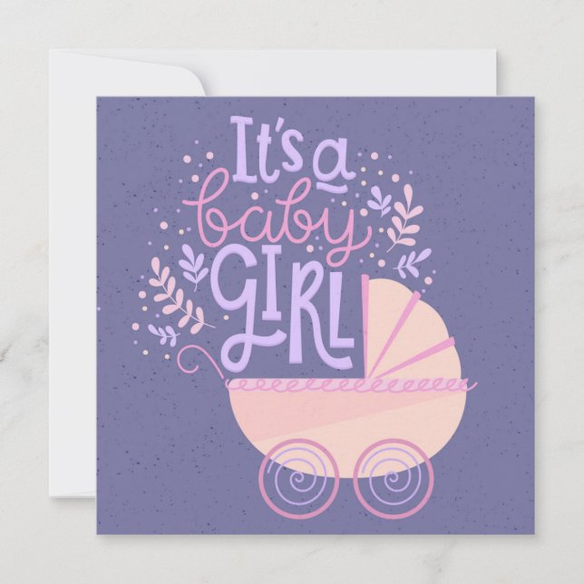 Es ist ein Mädchen Einladung (Vorderseite)