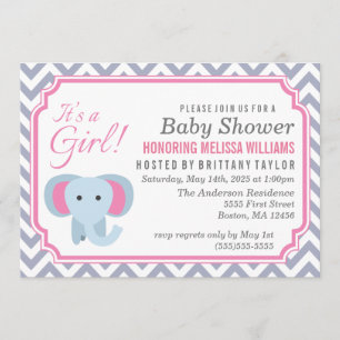 Es ist ein Mädchen! Einladung der Babydusche