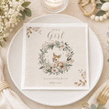 Es ist ein Mädchen Florales Reh Baby Shower Tischd