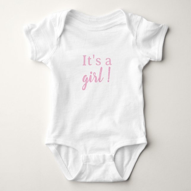 Es ist ein Mädchen Geschlecht offenbaren Körper Baby Strampler (Vorderseite)