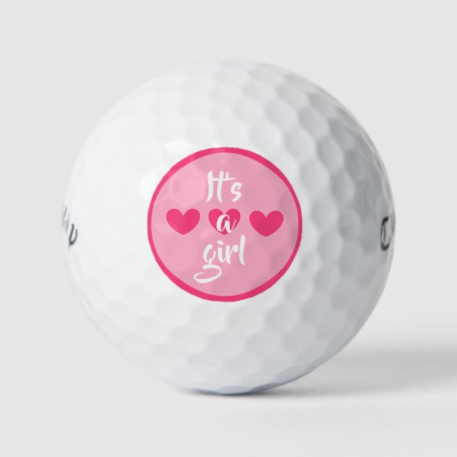 es ist ein Mädchen (Geschlechteroffenbarung) Golfb Golfball (Vorderseite)