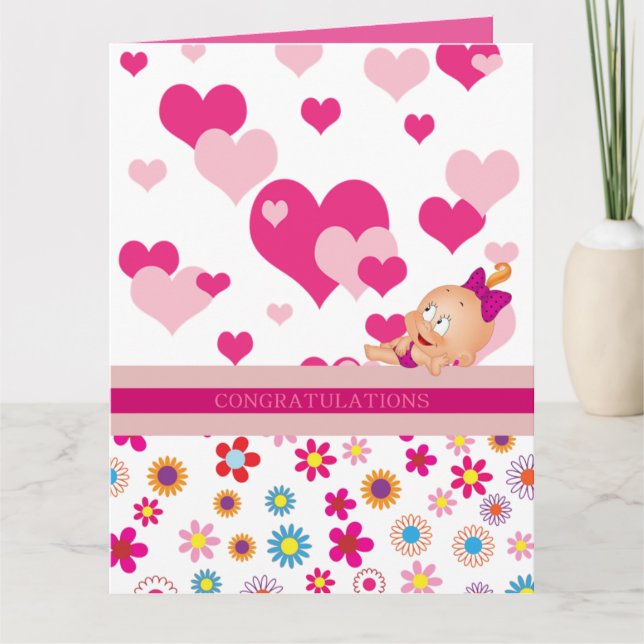 Es ist ein Mädchen : Glückwünsche ! - Karte (Vorderseite)