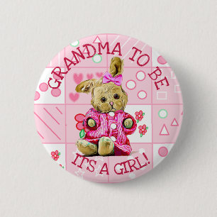 ES IST EIN MÄDCHEN, GRANDMA, BABY SHOWON BUTTON BA