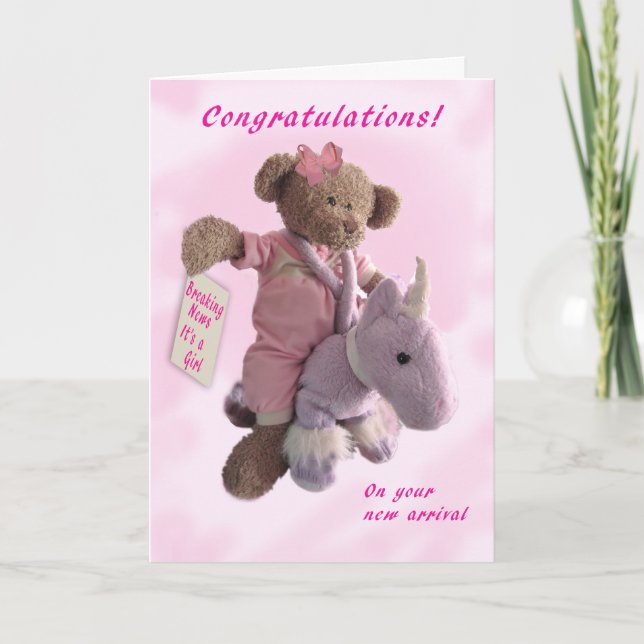 Es ist ein Mädchen! Karte (Vorderseite)