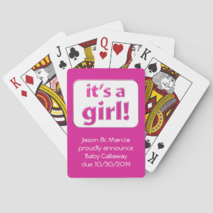 Es ist ein Mädchen! Karten für das Baby Gender Spielkarten