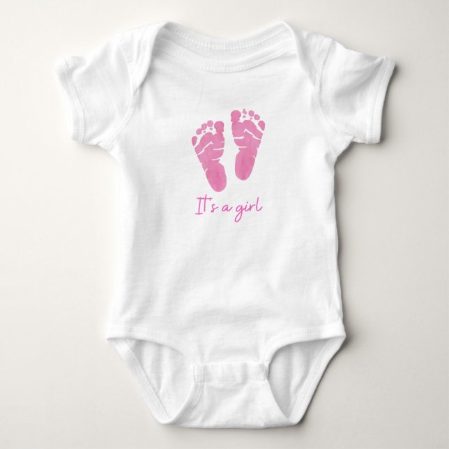 "Es ist ein Mädchen - Kleine Freude im Stil!" Baby Strampler (Vorderseite)