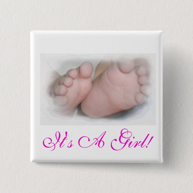 Es ist ein Mädchen! Knopf Button (Vorderseite)