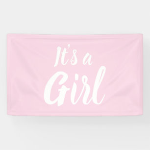 Es ist ein Mädchen, leicht rosa Babydusche, Gesch Banner