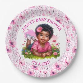 Es ist ein Mädchen | Mädchendusche Pappteller