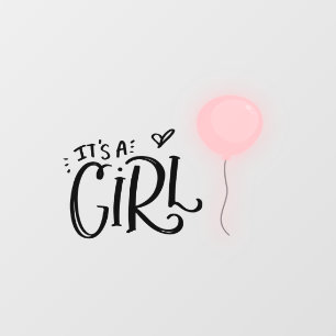 Es ist ein Mädchen mit Pink Balloon Baby Fensteraufkleber