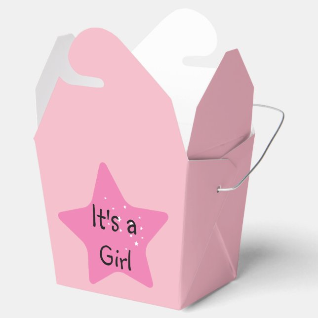 Es ist ein Mädchen mit rosa Sternen Geschenkschachtel (Geöffnet)