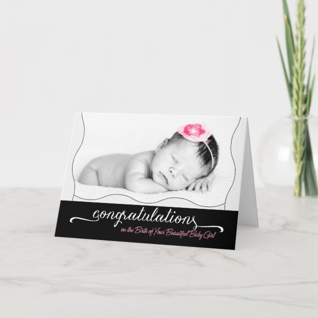 Es ist ein Mädchen! Neue Babygratulation neuen Elt Karte (Vorderseite)