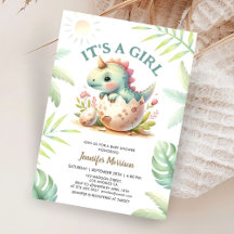 Es ist ein Mädchen! Niedlich Dino Dinosaur Girl Ba