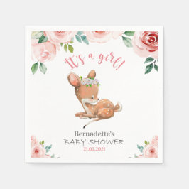 Es ist ein Mädchen! Niedlich Fawn Baby Dusche Napk Serviette