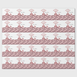 Es ist ein Mädchen! Niedlicher Rosa Whale Geschenkpapier