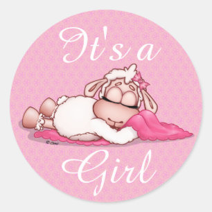 Es ist ein Mädchen personifiziert rosa Aufkleber