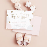 Es ist ein Mädchen! | Pink & Gold Confetti Babydus Einladung<br><div class="desc">Machen Sie sich ein eigenes "Es ist ein Mädchen! | Pink & Gold Confetti Baby Shower" Einladungen mit diesen leicht anpassbaren Vorlagen von Eugene Designs. Dieses niedliche Babyduschdesign besticht durch einen Imitat-Glitzer-Kalligraphie-Schriftart mit einer modernen,  einfachen Typografie.</div>