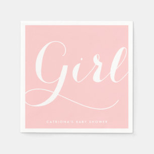 Es ist ein Mädchen Pink Script Baby Duschpapier Serviette