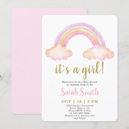 Es ist ein Mädchen Rainbow Baby Shower Einladung
