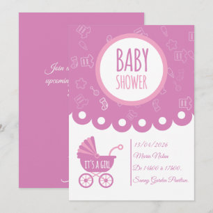 Es ist ein Mädchen Rosa Baby Shower Karte Süßes