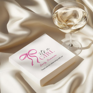 Es ist ein Mädchen Rosa Band Serviette