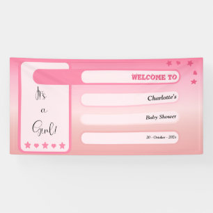 Es ist ein Mädchen! Rosa Farbverlauf Süße Babypart Banner