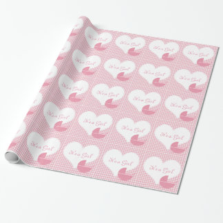 Es ist ein Mädchen-Rosa-Spaziergänger Geschenkpapier