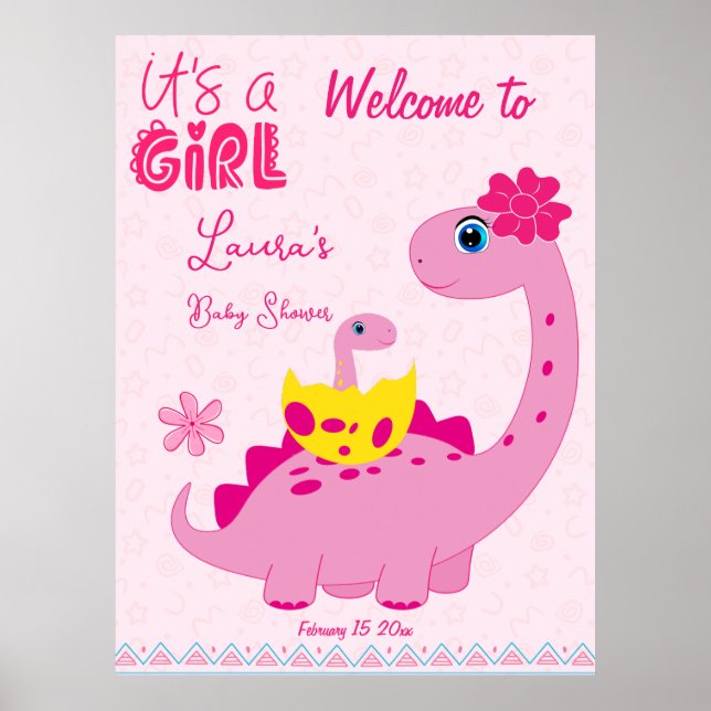 Es ist ein Mädchen schlüpfen bald Dinosaurier Mama Poster (Vorne)
