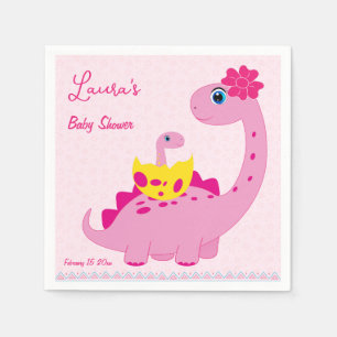 Es ist ein Mädchen schlüpfen bald Dinosaurier Mama Serviette