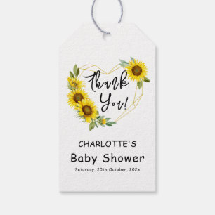 Es ist ein Mädchen! Sonnenblumen Rahmen Baby Showe Geschenkanhänger