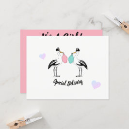 Es ist ein Mädchen Stork Delivery Baby Sprinkle Einladung