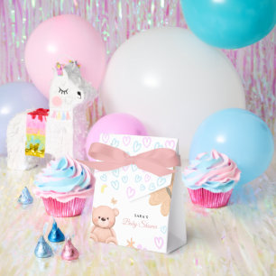 Es ist ein Mädchen Süßer Teddybär Baby Shower Cart Geschenkschachtel