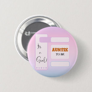 Es ist ein Mädchen! Violetter Gradient Kusine-to-b Button