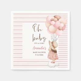 Es ist ein Mädchen Watercolor Baby Dusche Flying B Serviette