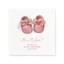 Es ist ein Mädchen Watercolor Süße Babyschuhe Baby