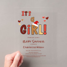 Es ist ein Mädchen! Weihnachten Santa Hut Baby Sho