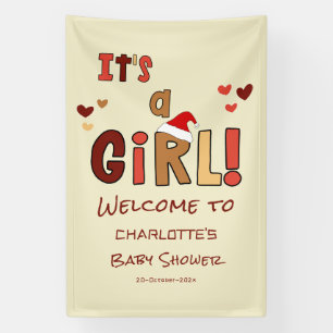 Es ist ein Mädchen! Weihnachten Santa Hut Baby Sho Banner
