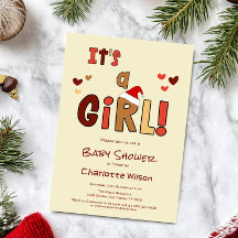Es ist ein Mädchen! Weihnachten Santa Hut Baby Sho