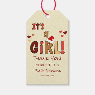 Es ist ein Mädchen! Weihnachten Santa Hut Baby Sho Geschenkanhänger