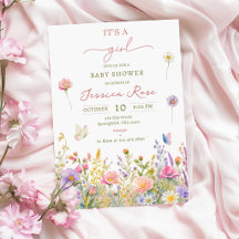 Es ist ein Mädchen Wildblumen-Baby-Party