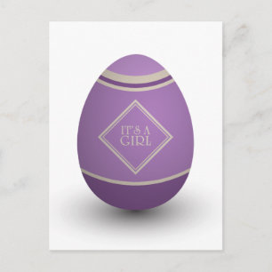 es ist ein Mädchenstorchei Ankündigungspostkarte