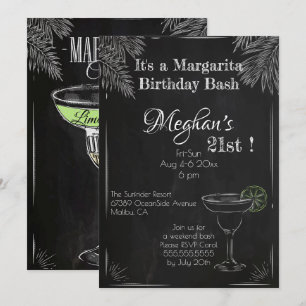Es ist ein Margarita Birthday Bash 21. Einladung