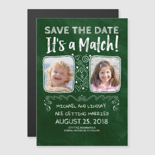 Es ist ein Match - Funny Save the Date Foto Magneteinladung