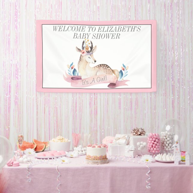 Es ist ein Niedliches Hirschbanner für Mädchen Banner (Party)