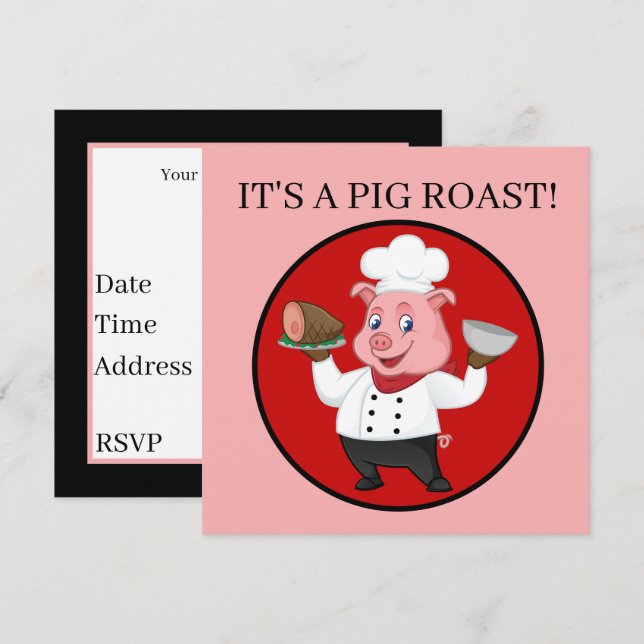 Es ist ein Party aus Schweinereien Einladung (Vorne/Hinten)