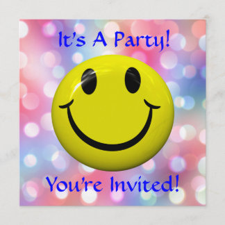Es ist ein Party! Fan Happy Face Einladung